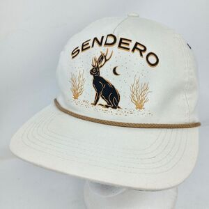 Sendero Provisions Co. Jackalope Snapback 5 Panel Cap Beige Adjustable Rope Hat